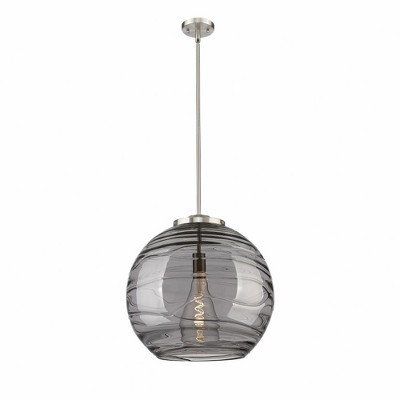 Athens Deco Swirl - 1 Light Pendant In Industrial Style-19.5 Inches Tall and 17.88 Inches Wide