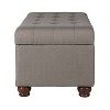 Large Tufted Storage Bench Textured Gray - HomePop: Upholstered Bedroom Ottoman with Lid - 3 of 4