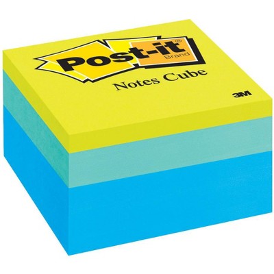 Post-it Note Cube, 3 x 3 Inches, Blue Wave Colors, Pad of 470 Sheets