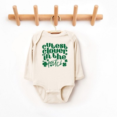 The Juniper Shop Cutest Clover In The Patch Baby Long Sleeve Bodysuit