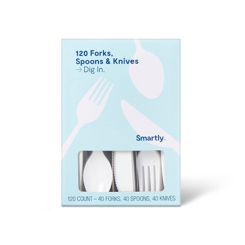 Great Value Everyday White Disposable Plastic Forks & Spoons