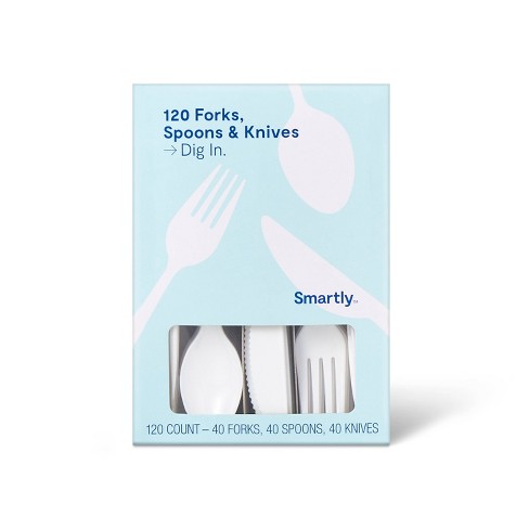 Plastic Forks, Spoons, Knives - 120ct - Smartly™