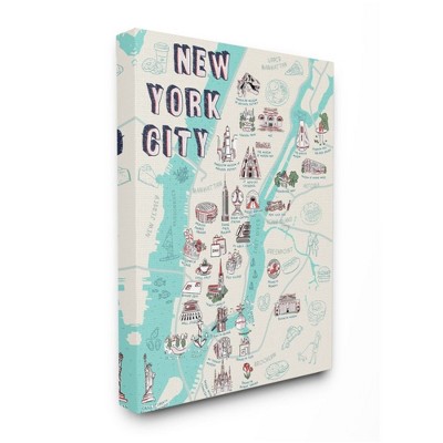 Stupell Industries New York City Landmark Map Local Tourist Attractions