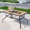 7pc Patio Dining Set with Rectangular Steel Table & Rattan Closed Side Chairs Blue/Brown - Captiva Designs - 2 of 4