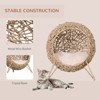 Gulches' Beige Woven Cat Bed, an Elevated Hand - Crafted Banana Leaf Kitten House with Pad - 3 of 4