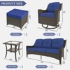 YARDSIGHT 6-Piece Outdoor Patio Furniture Cushioned Sofa, 2 Swivel Chairs, Ottomans & Side Table, All-Weather Wicker for Patio, Garden & Backyard - 2 of 4