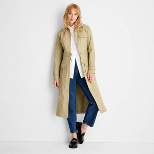 Women's Long Sleeve Belted Trench Coat -  Future Collective™ with Reese Blutstein Khaki