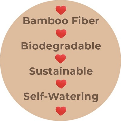 16" Multicolor Bamboo Fiber Rectangular Self-Watering Planter