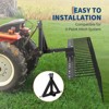48 in Heavy-Duty Pine Straw Rake for Lawn Tractors & UTVs, 21-Tine Landscape Rake with 2 in Receiver Hitch - 4 of 4