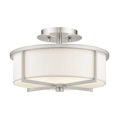 Livex Lighting Wesley 2 - Light Semi-Flush Mount in  Brushed Nickel
