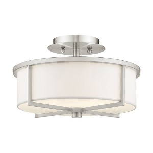 Livex Lighting Wesley 2 - Light Semi-Flush Mount in  Brushed Nickel - 1 of 4