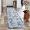 Washable Rug Vintage Area Rug Non Slip Non Shedding Rugs Medallion Distressed Low Pile Rug Oriental Accent Throw Carpet for Living Room Bedroom - 2 of 4