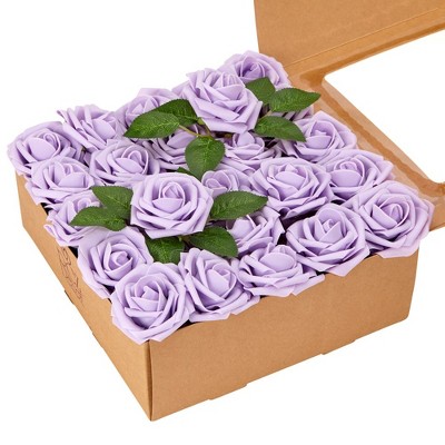 Bright Creations 75 Pack Purple Flowers for Crafts, 2 inch Stemless Silk Cloth Roses for Wall Decorations, Wedding Receptions, Spring Decor