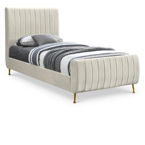 Meridian Furniture,Zara Velvet Bed - 1 of 4