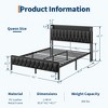 Bed Frame with PU Leather Headboard & Charging Station, All-Metal Platform Storage Bed, Noise-Free, No Box Spring Needed, Black - 2 of 4