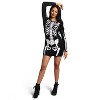 Joyfy Women's Glow in the Dark Skeleton Dress - Halloween Costume for Adults, Spooky Skeleton Bodysuit Party Outfit - 2 of 4