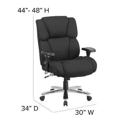 Black High Back Executive Office Chair with Adjustable Arms and Silver Base