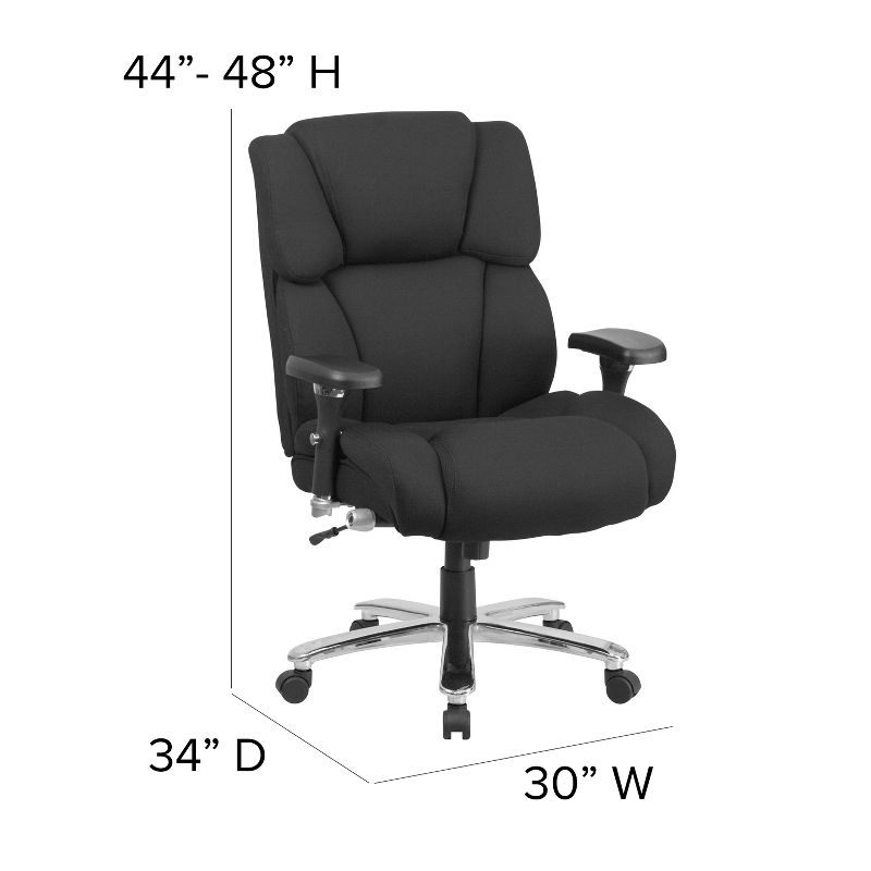 Flash Furniture HERCULES Series 24/7 Intensive Use Big & Tall 400 lb. Rated Executive Swivel Ergonomic Office Chair with Lumbar Knob and Tufted Headrest & Back, 5 of 15