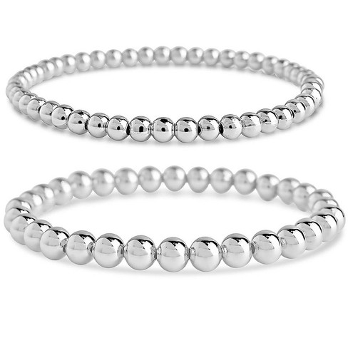 Shine by Sterling Forever Devyn Beaded Bracelet - Silver