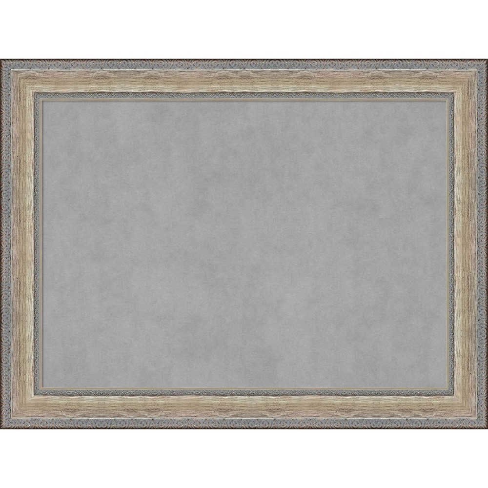 Photos - Dry Erase Board / Flipchart 33"x25" Framed Magnetic Board Fleur Champagne Silver - Amanti Art: Metal W