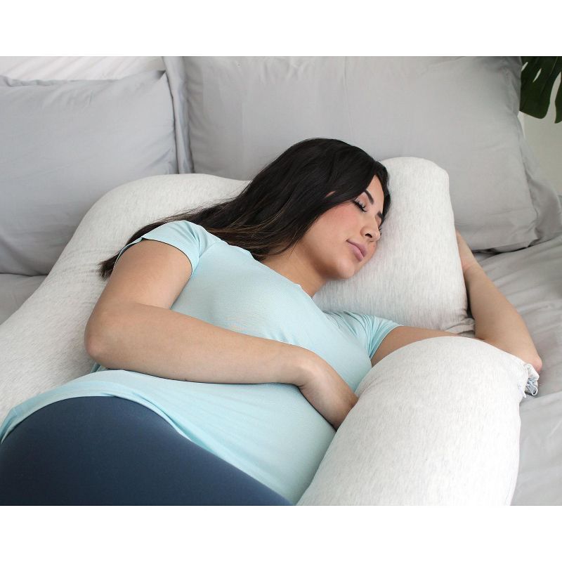 PharMeDoc Pregnancy Pillow, U-Shape Full Body Maternity Pillow, Jersey Cotton Cover, 5 of 11