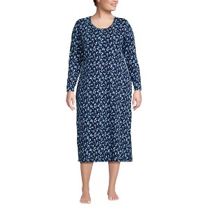 Lands' End Women's Cotton Long Sleeve Midcalf Nightgown - 1 of 3
