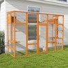 FURNIinspire Pet Crates and Houses, Cat Enclosure,  6 Jumping Platforms, 2 Cat Condos, Cat Bridge and Scratching Board, Orange, 104.3"*35.4"*72.1" - 2 of 4
