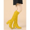 Allegra K Women's Side Zipper Padded Insole Chunky Heel Knee High Boots - 2 of 4