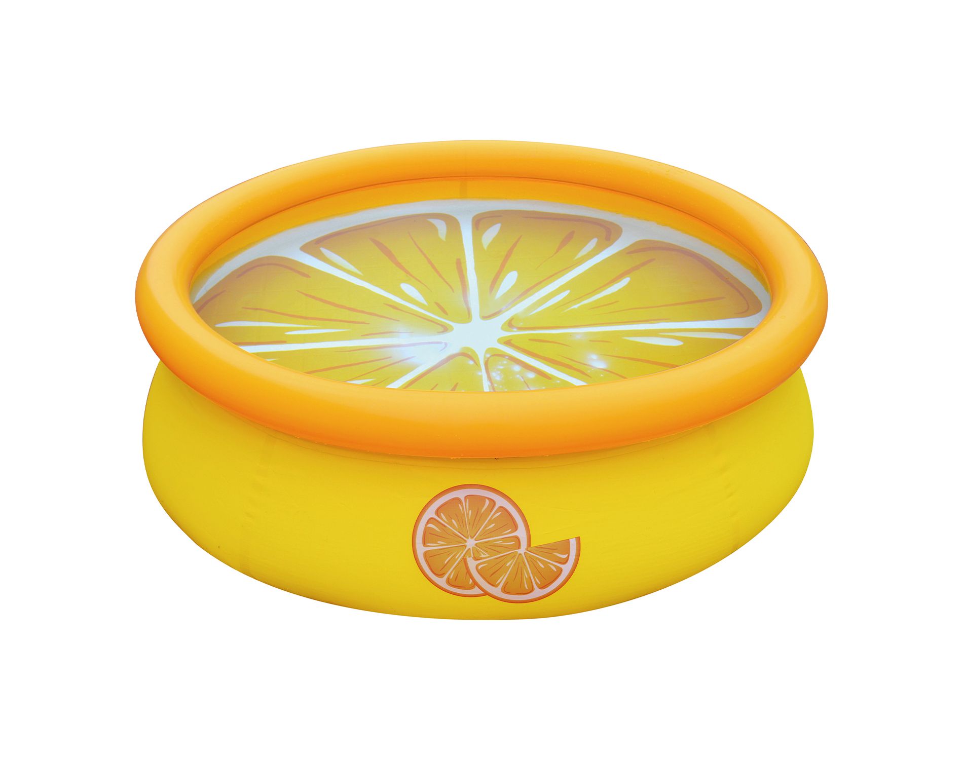 JLeisure Sun Club 17789 5 Foot x 16.5 Inch 1 to 2 Person Capacity Orange 3D Kids Above Ground Inflatable Outdoor Backyard Kiddie Swimming Pool