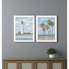 HomeRoots Set Of Two Cape May Lighthouse And Palm Trees White Framed Wall Art - 2 of 3