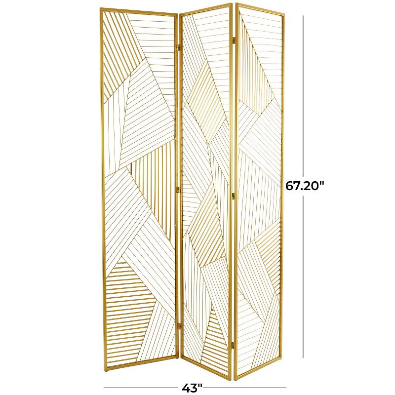 Glam Geometric Room Divider Screen Gold - Olivia &#38; May, 5 of 6
