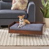Mewoofun Acacia Wood Pet Bed,Dog Bed Fabric Plush Tufted Cushion and Minimalist Hairpin Legs Fit Small Dogs - 4 of 4