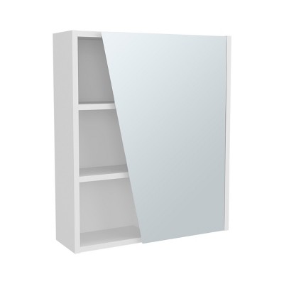 GlasFlength Decorative Wall Mirrors Wall Art Bathroom Decor Cabinet Open Storage Cabinet Mirrors for Bathroom Wall, White, 6.5"*19.7"*23.3"