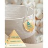 Cotton Rope Laundry Basket, 21.1 Gal Natural Fiber Hamper with Handles, for Kids' Toys Clothing Bedroom Living Room, White & Grayish Brown - 3 of 4