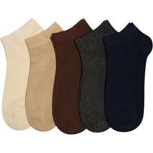 SERISIMPLE Women Viscose Bamboo Ankle Low Cut Thin Lightweight Pastel Color Soft Socks 5 Pairs - 1 of 4