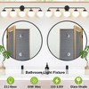 POWLIG 38.98-in 5-Light Matte Black Bathroom Light Fixtures Over Mirror Vanity Lighting with Milk White Glass Globe Shades - 3 of 4