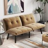 2-Seater Velvet Convertible Sofa Bed with Folding Design and Adjustable Backrest - 2 of 4