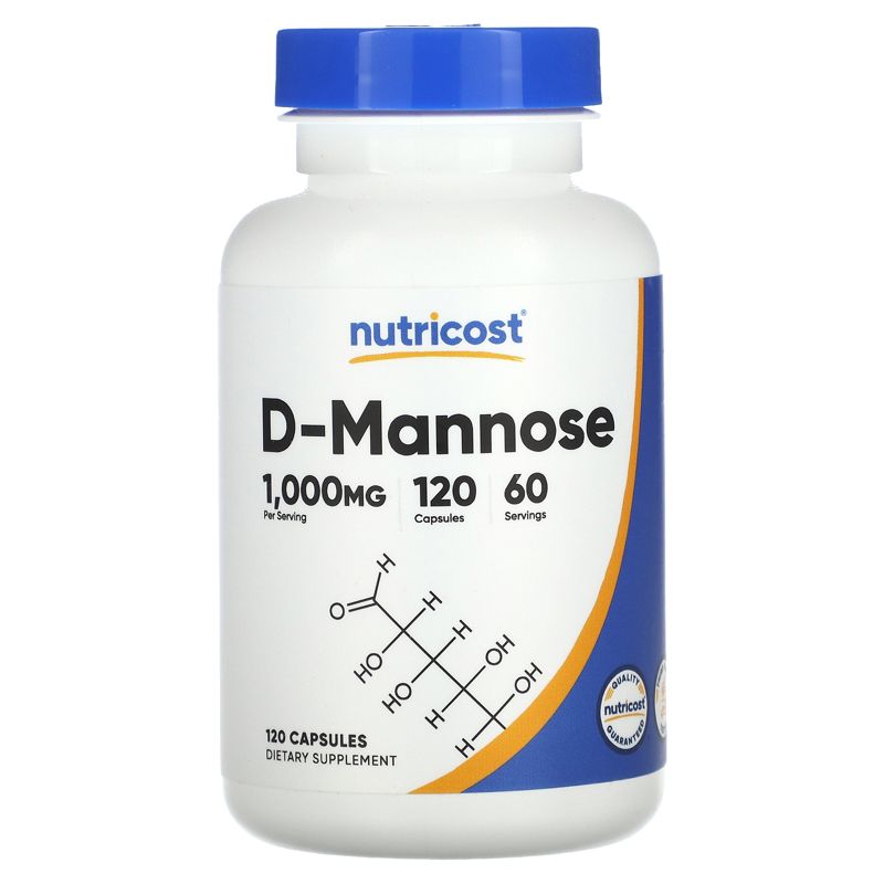 Nutricost D-Mannose, 1,000 mg, 120 Capsules (500 mg per Capsule), 1 of 3