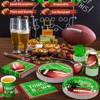 DYLIVeS Football Party Supplies Paper Plates and Napkins Football Game Birthday Party Dinner Plates Superbowl Party Dessert Plates Napkins Cups Forks - 3 of 4