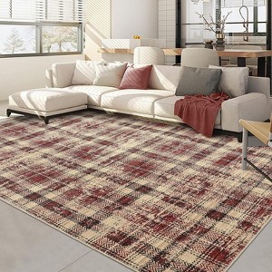 Washable Area Rug Non-Shedding & Easy Care Mat for Kitchen Dining Room Living Room Bedroom Home Decor, Modern Farmhouse Foldable Thin Non Slip Carpet - 1 of 4