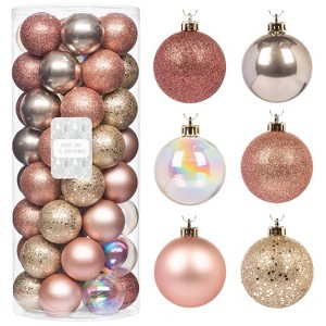 Every Day is Christmas Round 50ct 2.24"/57mm Shatterproof Christmas Tree Ornaments Set, Christmas Tree Balls Decoration - 1 of 4