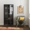 Luna Tall 2 Door Accent Cabinet with Fluted Glass - Mr. Kate - 2 of 4