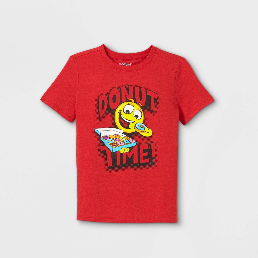 plusBoys' Emoji Short Sleeve Graphic T-Shirt - Cat & Jack Bright Red XL Husky