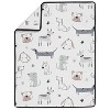 Sweet Jojo Designs Boy, Girl, Unisex/Gender Neutral Baby Crib Bedding Set - Cartoon Puppy Grey Taupe and Blue 4pc - 3 of 4