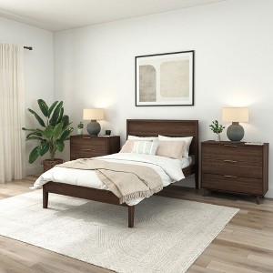 Plank+Beam Solid Wood Duo Full Size Bed Frame with Panel Headboard - 1 of 4