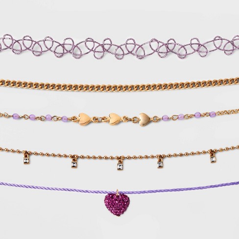 Crystal Pendant Necklace Earrings Jewelry Set Statement Choker Bib