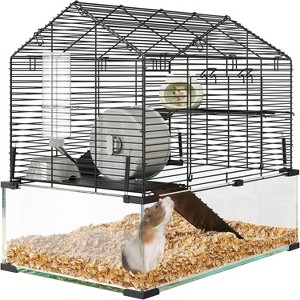 Acekool 3-Tier Large Hamster Cage, Metal & Glass Small Animal Habitat with Accessories, Transparent Cage for Guinea Pigs, Chinchillas, Hedgehogs - 1 of 4