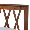 Queen Malene Wood Platform Bed Walnut - Baxton Studio: Retro 1960s Design, Rubberwood, No Box Spring Required - 4 of 4