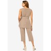Jessica London Women's Plus Size 2-Piece Linen Capri Set - 3 of 4