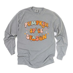 Simply Sage Market Women's Pumpkin Spice Season Colorful Long Sleeve Garment Dyed Tee - 1 of 3